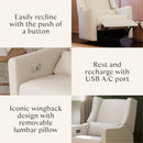 Kiwi Electronic Recliner and Swivel Glider with USB port - Performance Cream Eco-Weave