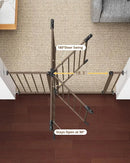28.9-42.1" Baby Gate with Door for Dogs, 30" Tall Pressure Mounted Dog Gates - Brown