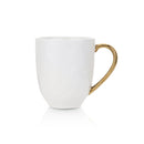 Florian Porcelain Round Mug Set of 4 - White