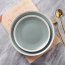 Serenity Stoneware Dinner Plate Set of 4 - Green and Cream
