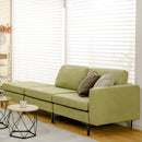 Modular L-Shaped Sectional Sofa With Reversible Ottoman and 2 USB Ports-Green