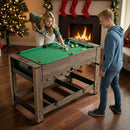 2-in-1 Swivel Foosball and Pool Combo Game Table -Natural