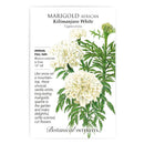 Marigold, Botanical Interests Kilimanjaro White African Seeds