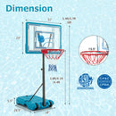 Pool Basketball Hoop Adjustable 3.8-4.4 FT Portable Poolside Basketball Goal With Fillable Base