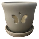 Border Concepts Butterfly Orchid Pot w/ Attached Saucer , Matte Finish, 7.25-Inch (Colors Vary)