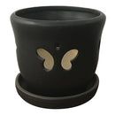 Border Concepts Butterfly Orchid Pot w/ Attached Saucer , Matte Finish, 7.25-Inch (Colors Vary)