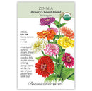 Botanical Interests, Zinnia, Benary's Giant Blend, Organic