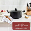 Simply Cook 8.5qt Nonstick Wide Stock Pot with Lid - Black