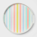 Striped Round Serving Tray