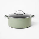8qt Nonstick Ceramic Coated Aluminum Wide Stock Pot Sage Green - ™
