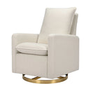 Cali Pillowback Swivel Glider in Ivory Boucle with Gold Base