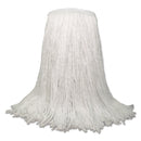 Boardwalk Banded Rayon Cut-End Mop Heads, White, 20 Oz, 1 1/4" Headband, White, 12/Carton - BWKRM30020