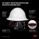 3M SecureFit 4-Point Ratchet Full Brim Hard Hat White