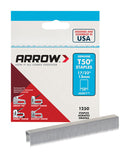 Arrow T50 3/8 in. W X 17/32 in. L 18 Ga. Flat Crown Heavy Duty Staples 1250 pk, Pack of 4