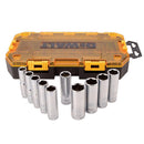 DeWalt 1/2 in. drive Metric 6 Point Deep Socket Set 10 pc