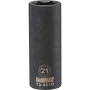 DeWalt 21 mm X 1/2 in. drive Metric 6 Point Deep Impact Socket 1 pc