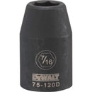 DeWalt 7/16 in. X 1/2 in. drive SAE 6 Point Impact Socket 1 pc