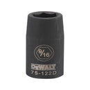 DeWalt 9/16 in. X 1/2 in. drive SAE 6 Point Impact Socket 1 pc