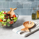 Coastal 2pc Wooden Fish Shape Salad Serving Set