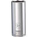 DeWalt 24 mm X 1/2 in. drive Metric 6 Point Deep Socket 1 pc