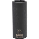DeWalt 20 mm X 1/2 in. drive Metric 6 Point Deep Impact Socket 1 pc