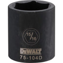 DeWalt 15/16 in. X 1/2 in. drive SAE 6 Point Impact Socket 1 pc