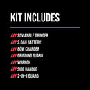 SKIL 20V PWRCORE 20 Cordless 4-1/2 in. Angle Grinder Kit (Battery & Charger)