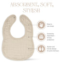 Muslin Cotton Baby Bibs - Sand