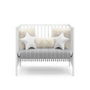 Teddi Convertible Mini Crib with Mattress - White