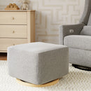 Kiwi Gliding Ottoman - Chai Shearling with Dark Wood Base