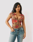 True Religion Leopard Rose Tee