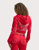 True Religion Cropped Zip-Up Hoodie