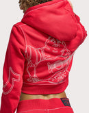 True Religion Cropped Zip-Up Hoodie