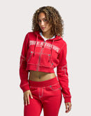 True Religion Cropped Zip-Up Hoodie