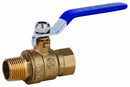 Top Brand Ball Valve, Brass, Inline, 2-Piece, Pipe Size 3/4 in, Connection Type FNPT x MNPT - G-MBB-75
