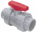 Spears Ball Valve, CPVC, Inline, 3-Piece, Pipe Size 3/4 in, Connection Type Socket x FNPT - 3639-007C