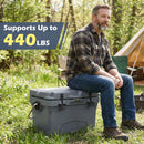 20 Quart Portable Hard Cooler With Built-in Ruler and Bottle-Gray