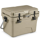 20 Quart Portable Hard Cooler With Built-in Ruler and Bottle-Khaki