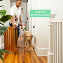 The Stairway 48W Series Pet and Baby Gate, Openings 30"-48" Wide, 32"Tall - Brown