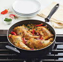 Reliance 6-Quart Covered Sauté Pan with Helper Handle - Black