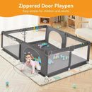 79"x63" 4-Panel Baby Playpen Spacious & Secure Portable Playard - Gray