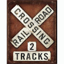 Railroad Crossing Metal Sign