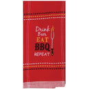 Kay Dee Designs Eat, Drink, BBQ Embroidered Tea Towel