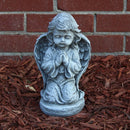 Kneeling Angel Statue, 10" H, Gray Finish