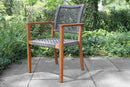 Outdoor Interiors, Grey Rope & Eucalyptus Stacking Dining Chair