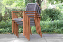 Outdoor Interiors, Grey Rope & Eucalyptus Stacking Dining Chair