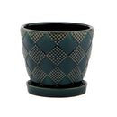 Napco, Emerald Pot W/Saucer