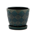 Napco, Emerald Pot W/Saucer