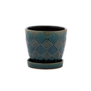 Napco, Emerald Pot W/Saucer