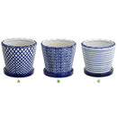 Napco, Blue & White Planter W/Saucer. Assorted & Sold Separately